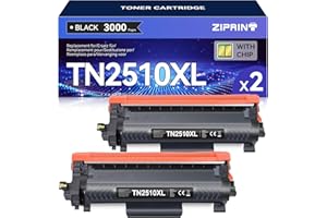 ZIPRINT TN2510XL TN-2510XL Cartouches de Toner Compatible avec Brother TN2510XL TN2510 pour Brother DCP-L2620DW DCP-L2627DWE MFC-L2860DWE MFC-L2800DW HL-L2400DWE DCP-L2660DW MFC-L2827DW(Noir*2P)