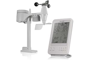 Bresser Station météo Prévisions météorologiques Station météo radio avec capteur extérieur Wetter Center 5-in-1, Blanc