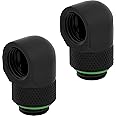 Corsair Hydro X Serie, Adattatore Rotary 90°, Confezione Doppia (BSPP G1/4" Filettatura, Ottone Massiccio Durata, Meccanismo 