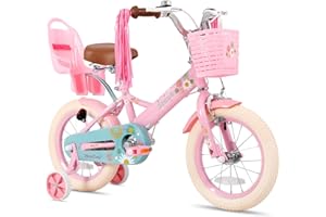 JOYSTAR STITCH Little Daisy 12/14/16 Inch Kids Bike for 2-7 Years Girls. Kids Bicycle with Basket & Bike Streamers & Stabilisers