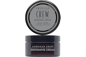 American Crew Grooming Cream, Crema Pelo de Fijación Fuerte y Brillo Alto, Para Cabello Rizado u Ondulado, Repele la Humedad, Control Definitivo Mantiene el Peinado Intacto, Aspecto Ultra Acabado, 85g