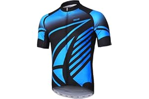 ARSUXEO Mens Cycling Jersey Short Sleeves Mountain Bike Jersey Bright Bike T-Shirt Breathable Cycle Top ZY84