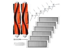 APZOVO Accesorios Recambio para Roborock S50 S51 S55 S5 Max S6 S60 S65 S6 Pure S6 MaxV, 2 Cepillo Principal, 6 HEPA Filtro, 6 Cepillo Lateral