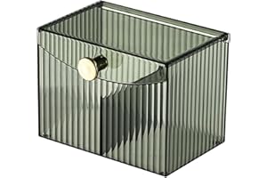 KOOMUAO Jumuao Wattestäbchen Aufbewahrung Behälter,Acryl Wattepads Haltermit Deckel,Wattepadspender Boxen,Aufbewahrung Wattepads,für Kommode Waschtisch Badezimmer Küche (Grün)