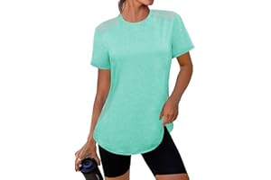 Gyabnw Sun Protection Gym Tops for Women Yoga Running Sports Tshirt Tennis Pilates Activewear Workout Clothes