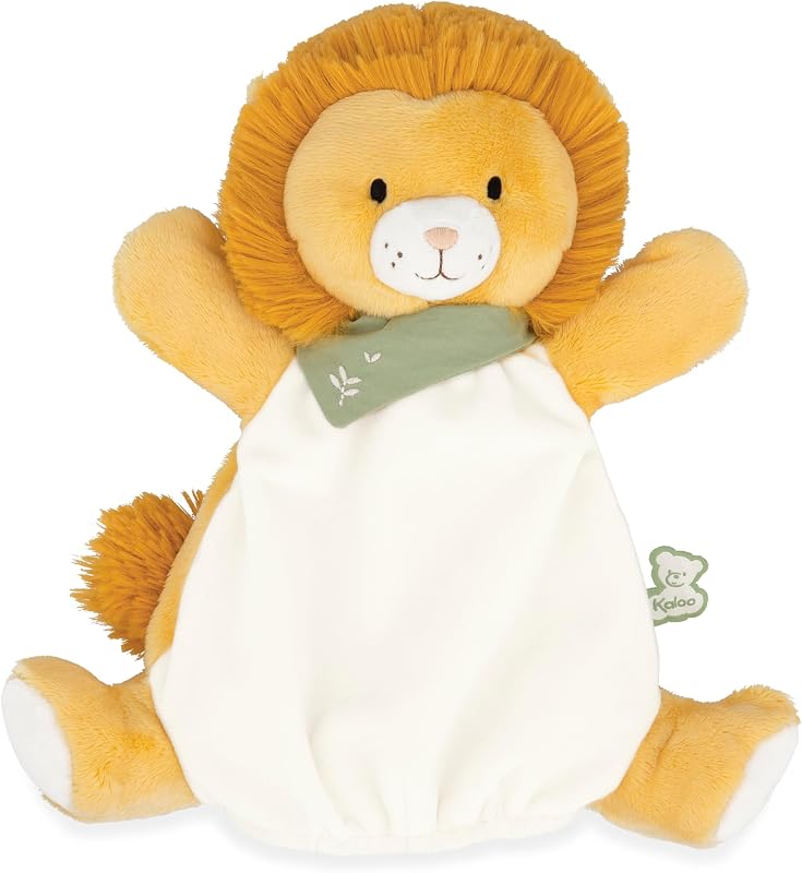 KALOO - Les Amis - Doudou Burattino per Neonato Leone Nougat - 24 cm - Materiale Ultra Soffice - Dalla Nascita, K224002