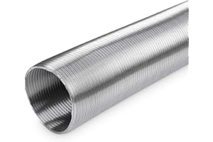 neverest Semiflex 100mm Flexible Ducting Max 3m Alu Extractor Fan Ducting Flexible Pipe for Air Conditioner, Dryer, Oven, Grow Tent, Ventilation - Heat and Corrosion Resistant