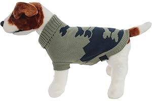 H HANSEL HOME Warme Hundepullover für Kleine und Mittelgroße Hunde, Winterstrickpullover für Hunde und Haustiere - Grün und Blau, XL