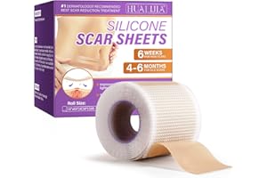 HUALIJIA Silikon-Narbenpflaster, Silikon-Narbenband (4cm x 150cm), Wiederverwendbare Silicone Scar Tape für C-Sektion, Operationen, Verbrennungen, Keloid & Akne– Hautfreundlich, Atmungsaktiv, Wasserfest
