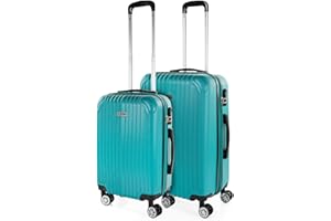 ITACA - Maletas de Viaje Juego Maletas 4 Ruedas - Juego de Maletas de Viaje - Juego Maletas de Viaje Ligeras. Candado de combinacion, Verde Menta