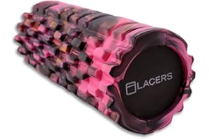 ‎LACERS Lacers Petrolline Fazien Rollen - Premium Schaumstoff Faszienrolle für Gymnastik und Massage - Erhältlich in 6 Farben - Ideal für Yoga, Pilates und Fitness Effektive Entspannung (Pink-Schwarz)