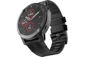 ISABAKE 26mm Cuero Correa para Fenix 7X / 6X Pro / 5X Plus, Easy Fit Pulsera de Repuesto de Silicona para Garmin Enduro, Fenix 3/3 HR