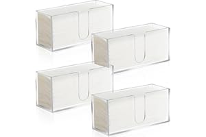 AFOROEOA 4Pack Acrylic Countertop Paper Towel Dispenser, Folded Paper Towel Dispenser Clear Trifold Napkin Holder, Suitable for Z-fold, C-fold or MultiFold Trifold Paper Towels for Bathroom Toilet and Kitchen