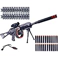 Toyshine Dual Mode 110cm Soft Foam Bullet Blaster Rechargeable Automatic Gun Toy with 24 EVA Soft Bullets Long Range Target Shooting Game Toy for Kids