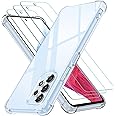 iVoler Cover per Samsung Galaxy A53 5G, Antiurto Custodia con Paraurti in TPU Morbido e 3 Pezzi Pellicola Vetro Temperato, Ul