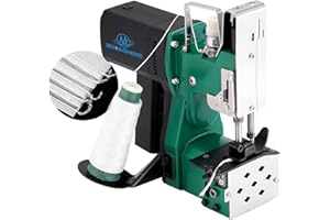 MXBAOHENG Sacknähmaschine Tragbares Beutelverschließmaschine Tütenähmaschine Elektrische Verpackungsbeutel Abdichtmaschine für Gewebesack Papiersack Sandsack Jutesack Getreidesack GK9-88 220V (grün)