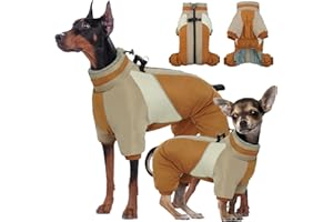 Kuoser Wasserdichter Hundemantel für Kleine Hunde - Wärmer, Winter, Mit Geschirr, Moden Hundejacke, Reflektierend für Kleine Hunde, Braun S