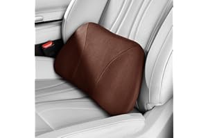 ‎POKSRI POKSRI 1 Stück Kissen lordosenstütze, Wildleder Flauschfell Lendenkissen, 39x22CM, Hochwertiges Memory Foam Innere Füllung, Autositze & Bürositze geeignet, Komfortabler Rückenstützpunkt(Kaffee)