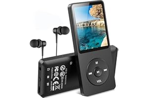AGPTEK 64GB Reproductor MP3 Clásico, Reproducción de Música Hi-Fi sin Pérdidas, Reproductor MP3 Deportivo Walkman Portátil, Player Capacidad de Tarjeta TF hasta 128G(sin Tarjeta TF), Negro