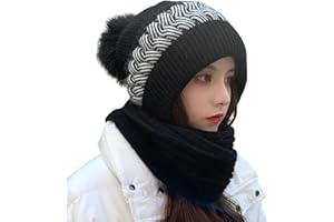 Kashyke Kapuzenschal Damen Winter Schal mit Kapuze Schalmütze Mützenschal Kaputzenschal Frauen Winddichte Pullovermütze Winter Warm Strick Mütze mit Schal Mütze Wintermütze 2 In 1