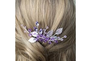 SUSANNY Anglacesmade Peigne à cheveux en cristal violet améthyste pour femme et fille (violet)