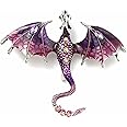 Via Mazzini Silver Plated Purple Dragon Crystal Brooch Cum Saree Pin For Women (Brooch0619) 1 Pc