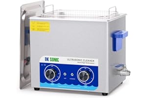 Limpiador Ultrasónico Profesional DK SONIC Limpiador Ultrasonidos de Acero Inoxidable 10L con Calentador para Partes de Pistola de Carburador Relojes de Latón Joyas Dentales Monedas de Metal