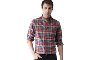 IndoPrimo Men's Cotton Casual Regular Fit Small Checks Shirt with Pocket for Men Long Sleeves - BMW