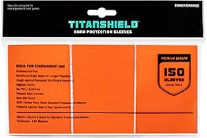 TitanShield Fundas protectoras de cartas coleccionables de tamaño estándar para MTG, Dropmix (150 fundas/color naranja brasa)