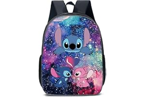 Ksopsdey Stitch Zaino AsiloStitch Zaino per Bambini,Zaino Scuola Satchel 3D Stampato Cartone Animato Zainetti, Bambini per Ragazz Studenti per Scuola Elementare Nido E Viaggio 44 * 28 * 13cm