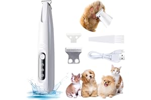 GLAUSTALOS Tosatrice per Cani e Gatti, 500mAh Ricaricabile via USB Tosatrice Cani Professionale, Tagliacapelli per Animali a Basso Rumore, Rasoio Elettrica per Animali Domestici Zampe Occhi Orecchie (F6)