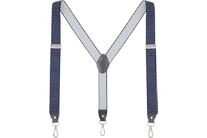 Ausukler Bretelle da uomo extra forti 3,5 cm di larghezza con ganci girevoli e cinghie elastiche Y-back per jeans