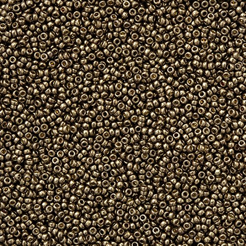 MiyukiSeed Beads 15/0 Duracoat Galvanized Pewter 8.2g 15-4222