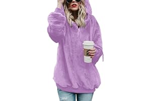 iWoo Bluza z kapturem, damska bluza z kapturem, polar, na jesień, zimę, ciepła, z długim rękawem, jednokolorowa, na co dzień