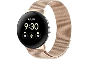 PaceBid Pasek do zegarka Google Pixel Watch 3 41 mm / Pixel Watch 2 / Pixel Watch, metalowa, tkana stal nierdzewna, magnetyczny pasek zastępczy, regulowany pasek do zegarka Google Pixel Watch 2 /