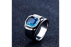 HCMA Edelstahl Mode Grüner Stein Ring Für Männer Blauer Stein Hochglanzpoliert Ring Schmuck Vintage Rock Hip-Hop Punk Lokomotive Geschenke