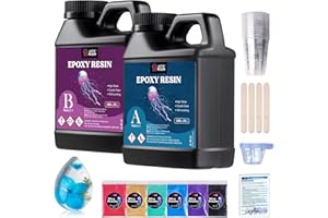 LET'S RESIN Casting Epoxy Resin Kit, 1L Crystal Clear & Bubble Free Epoxy Resin and Hardener, High Gloss Resin Kit for DIY Art, Mould Casting, Wood, Jewellery Making, Coasters, Table Top