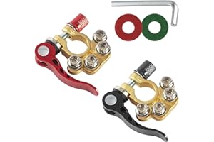 TIAMORPH 2 Pack Quick Release Battery Terminals Connectors,4 Way 12V/24V Car Battery Terminals Clamps, Positive Negative Battery Terminals Connectors Clamps for Cars, Trucks, Caravan,Mobile Homes