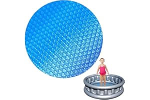 BAVOKON Solarplane Poolheizung Poolsolarplane Solar Folie - Ø 240 cm Pool Solarabdeckplane - Poolheizung Solarfolie - Solarplane Poolsolarplane Solar Heizung Solarabdeckung Wärmeplane Folie Blau Zuschneidbar