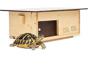 Woid Herz Casa de tortuga prémium de madera maciza de 20 mm (SH3), resistente a la intemperie, con suelo y puerta corredera, incluye ventilación ajustable, recinto para tortugas, cercado para tortuga