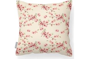 Izabela Peters Outdoor Cushions Waterproof, 43 cm, Filled Outdoor Cushion, Cherry Blossom - Cream, Garden Furniture Cushions, Outdoor Seat Cushions, Garden Chair Cushions