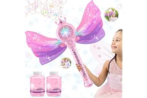 Britik Spielzeug 3-8 Jahre Kinder: Seifenblasenmaschine Spielzeug für Mädchen Geschenke ab 3 4 5 6 7 8 Kinder Geburtstag 3-8 Jahre Zauberstab Seifenblasenstab mit Licht Musik Hochzeit Party-Rosa