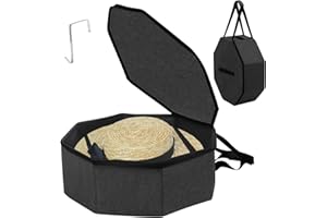 BlyeMichdi 17x7In Hat Storage Box for Travel, Large Hat Box Boxes Storage with Lid,Collapsible Cowboy Hat Travel Case with Carry Handles,Decorative Closet Cap Organizer For Women and Men
