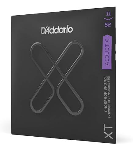 D'Addario XS Akoestische Gitaarsnaren – 11-52 Custom Light, Gecoat Voor Lange Levensduur En Glad Gevoel