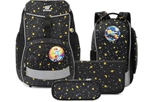 ‎SKYSPER SKYSPER Schulranzen Set 5-teilig für Jungen Mädchen 1. Klasse Grundschule Schulrucksack Sporttasche Outdoor Sport Ergonomischer Schultaschen Federmäppchen Sets