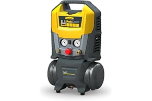 SCHNEIDER AIRSYSTEMS SCHNEIDER PackMaster - Compresor portátil en maletín de 6 litros, compresor sin aceite con manguera flexible, presión máxima: 8 bar, potencia: 1,5 CV, nivel de ruido: 88 dB LwA