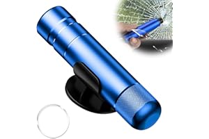 BEEHUG Safe Hammer Glass Breaker, 2-in-1 Mini Car Window Breaker Escape Tool, Portable Car Safety Hammer Seat Belt Cutter with Holder - Emergency Escape Tool for Rescue, Disaster, Escape, Lifesaving(Blue)