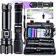 Shiny Torch Power P70.2 Bundle: Bright LED Rechargeable Torch & Flashlight - Includes Small Led UV Light, Tactical Flashlight for Camping, Heavy Duty Torches Led Super Bright Torches Battery Powered.