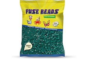 Benny Beads Bügelperlen 1500 Stück, Midi-Größe 5mm, Kreatives Bastelzubehör DIY Fuse Beads (Dunkelgrün)