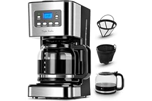 Taylor Swoden Darcy - Cafetera de goteo, pantalla LCD, filtro reutilizable, programable, función auto limpieza (descalcificación), capacidad 1,5L(12 tazas), función mantener caliente. Sin BPA.